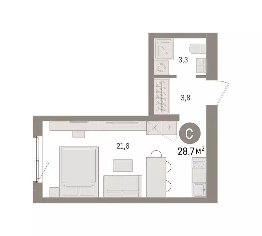 Квартира-студия: Екатеринбург, жилой район Юго-Западный, жилой ... - Фото 2