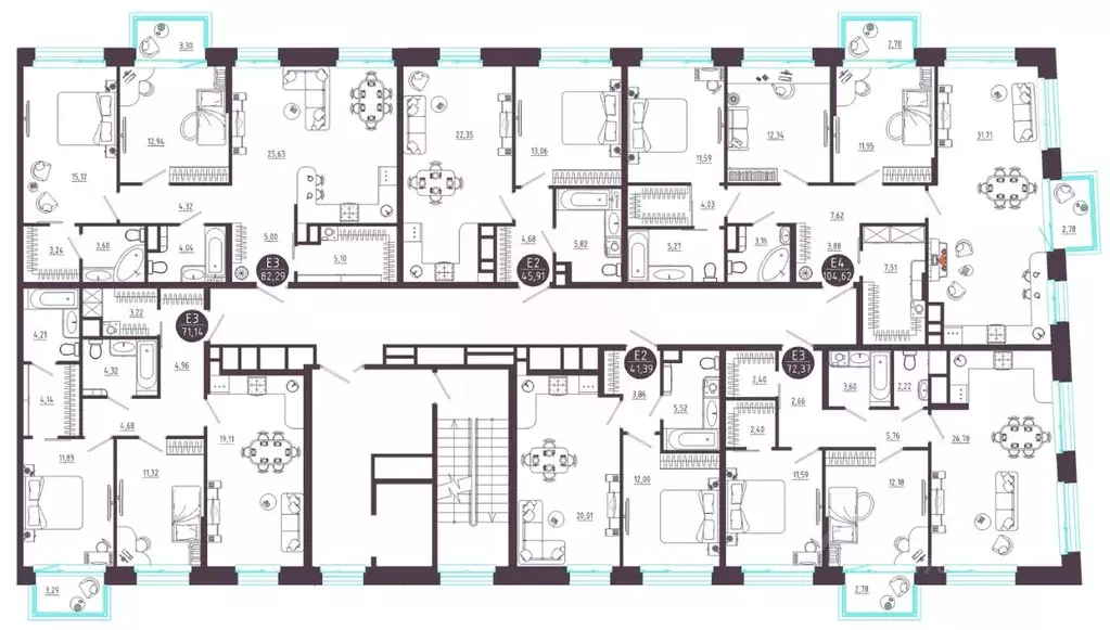 2-к кв. Тульская область, Тула ул. Братьев Жабровых, 6 (82.29 м) - Фото 2