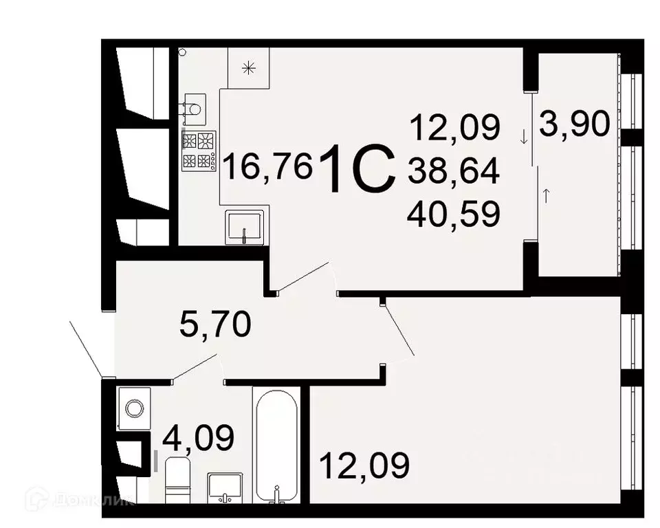 1-к кв. Рязанская область, Рязань Льговская ул., 10 (40.59 м) - Фото 0