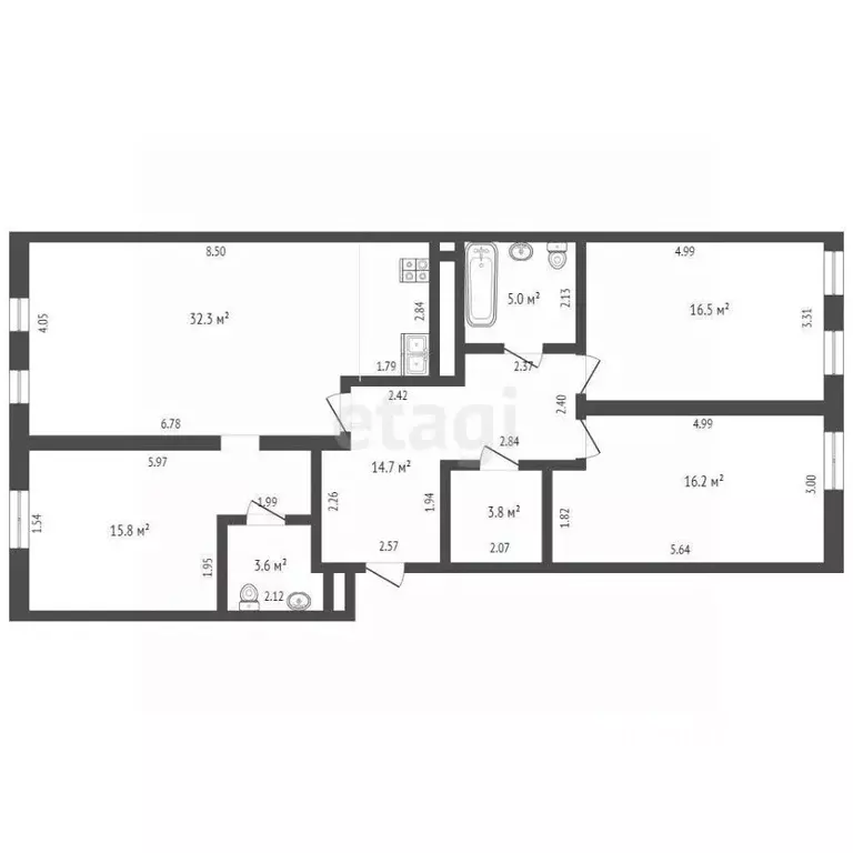3-к кв. Тюменская область, Тюмень ул. Николая Машарова, 2 (111.1 м) - Фото 2