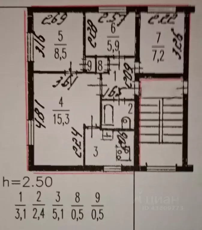 4-к кв. Санкт-Петербург ул. Костюшко, 56 (48.5 м) - Фото 1