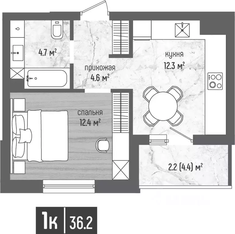1-к кв. Калининградская область, Пионерский Морена жилой комплекс ... - Фото 0
