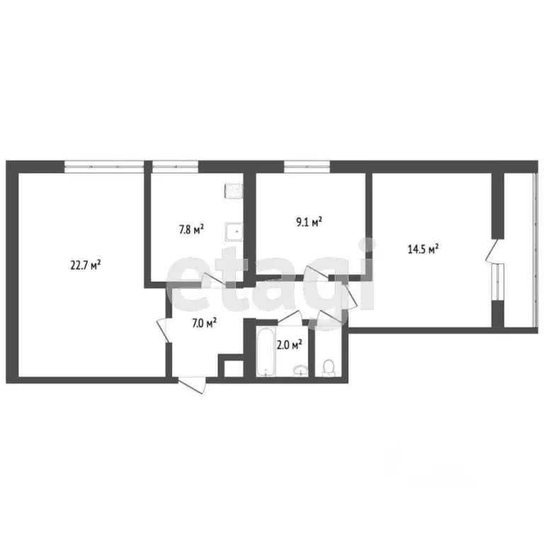 Комната Москва ул. Обручева, 65/54 (22.6 м) - Фото 2