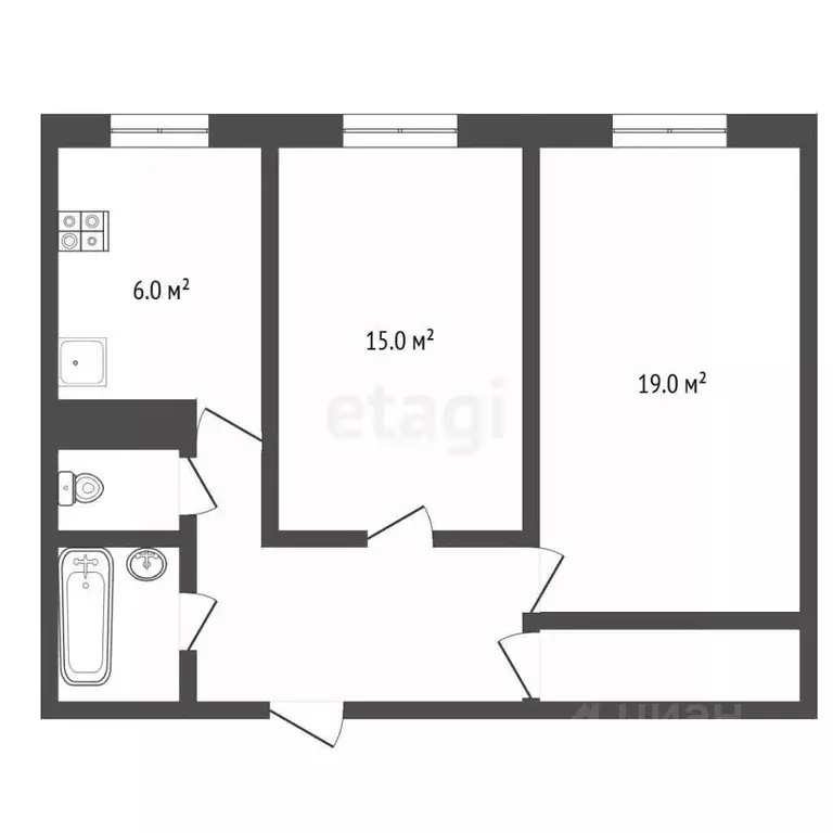 2-к кв. Башкортостан, Стерлитамак Пионерская ул., 18 (45.1 м) - Фото 1