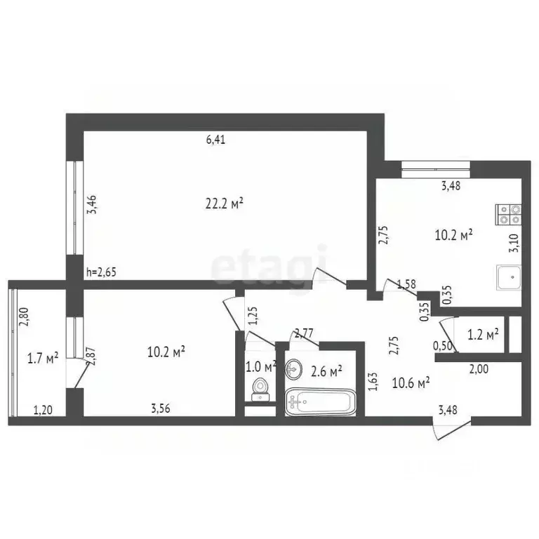 2-к кв. Брянская область, Брянск Фосфоритная ул., 11к1 (58.0 м) - Фото 1