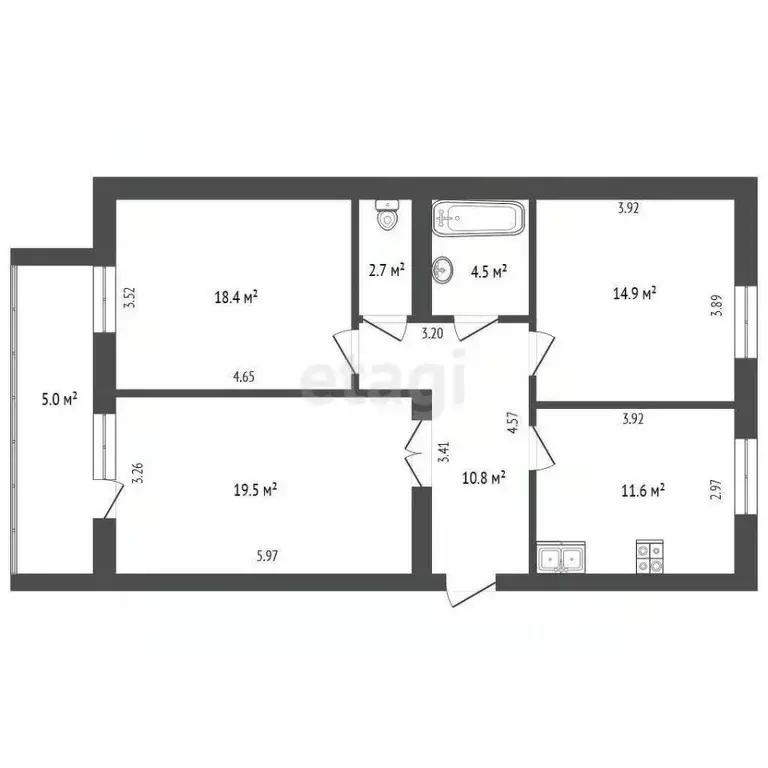 3-к кв. Тюменская область, Тюмень ул. Московский Тракт, 127 (80.4 м) - Фото 0