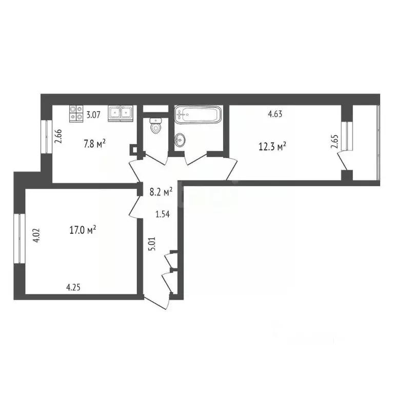 2-к кв. Москва Ангарская ул., 18 (49.8 м) - Фото 1