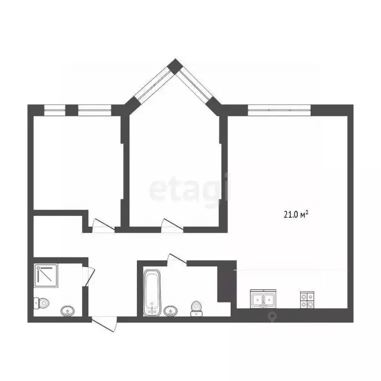 2-к кв. Тюменская область, Тюмень ул. Краснооктябрьская, 14 (64.0 м) - Фото 2