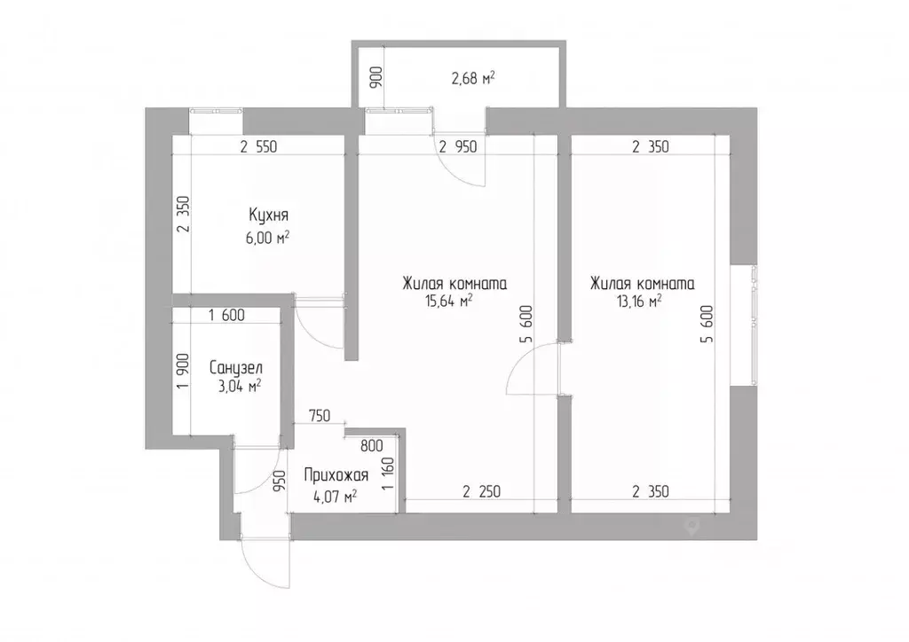 2-к кв. Кабардино-Балкария, Нальчик ул. Байсултанова (46.0 м) - Фото 2