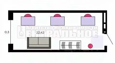 Студия Смоленская область, Смоленск ул. Крупской (23.03 м) - Фото 2