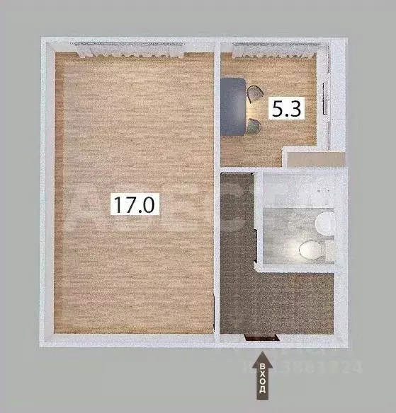 1-к кв. Омская область, Омск ул. 3-я Молодежная, 75 (29.7 м) - Фото 2