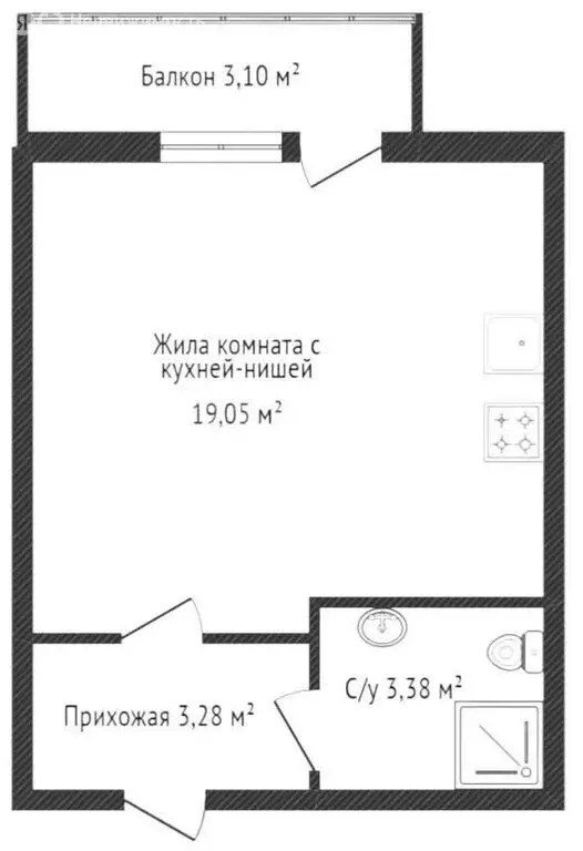 Квартира-студия: Ярославль, улица Строителей, 18 (25.7 м) - Фото 1