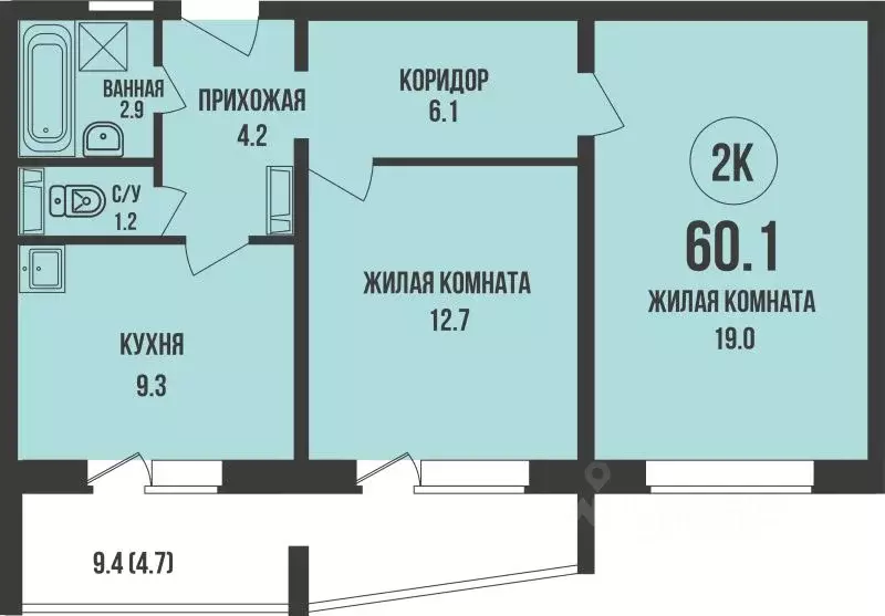 2-к кв. Новосибирская область, Новосибирск ул. Имени генерал-майора ... - Фото 0