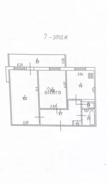 2-к кв. Татарстан, Казань ул. Воровского, 3а (54.0 м) - Фото 1