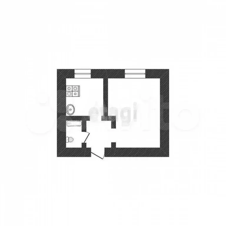 1-к. квартира, 20 м, 1/9 эт. - Фото 0