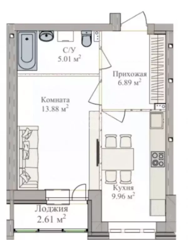 1-к кв. Пермский край, Краснокамск ул. Карла Маркса, 26 (37.05 м) - Фото 1