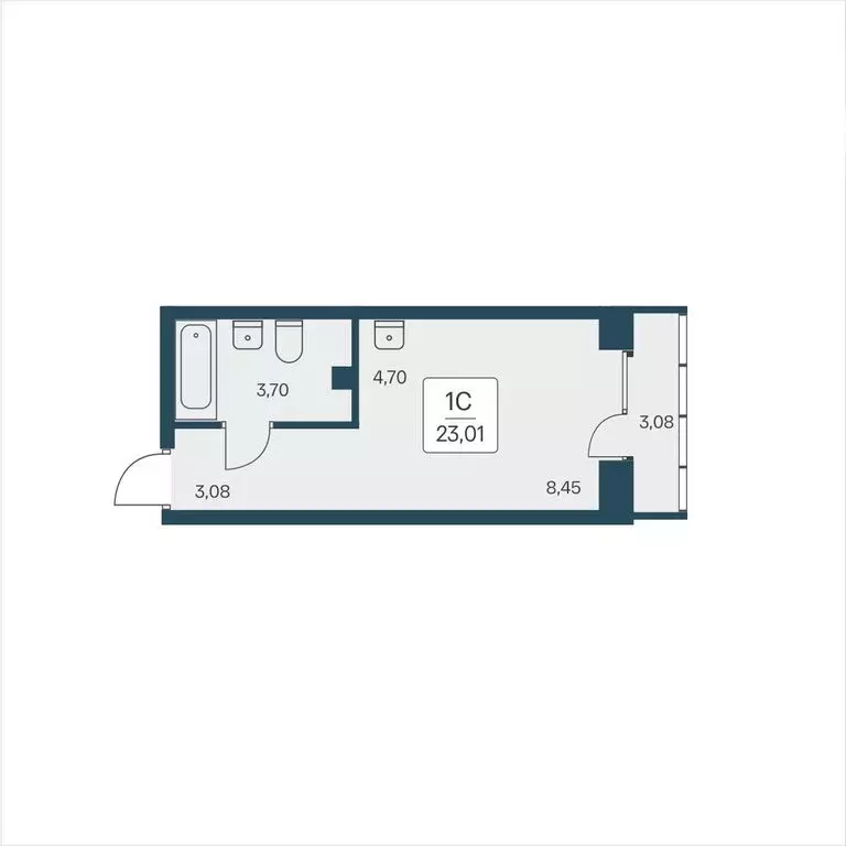 Квартира-студия: Новосибирск, улица Дуси Ковальчук, 385 (23.01 м) - Фото 0