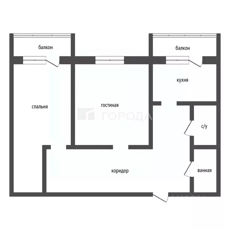 2-к кв. Кемеровская область, Новокузнецк ул. Рокоссовского, 1 (53.0 м) - Фото 2