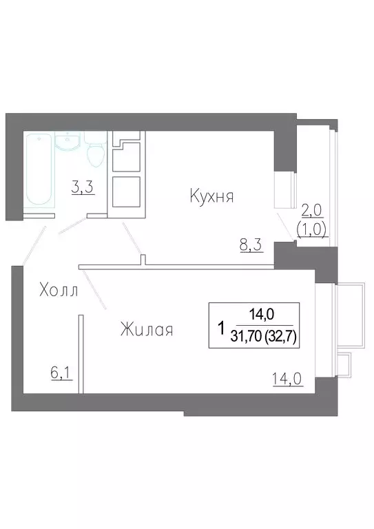 1-комнатная квартира: посёлок городского типа Сабурово, Садовая улица, ... - Фото 0