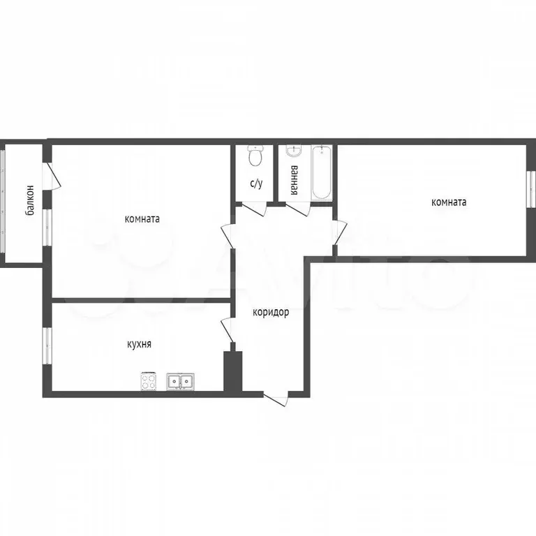 2-к. квартира, 44 м, 4/5 эт. - Фото 0