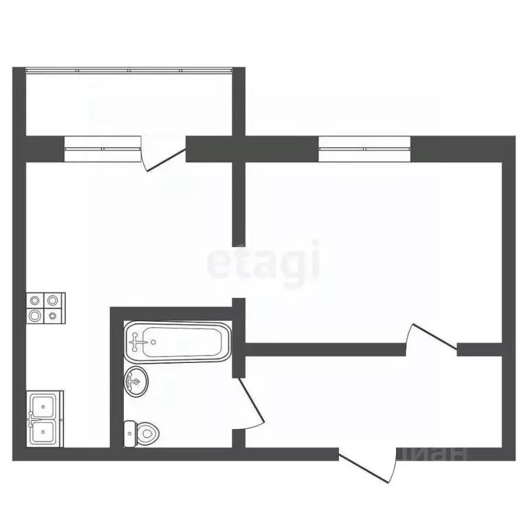 1-к кв. Крым, Сакский район, с. Штормовое ул. Ленина, 11 (28.5 м) - Фото 1