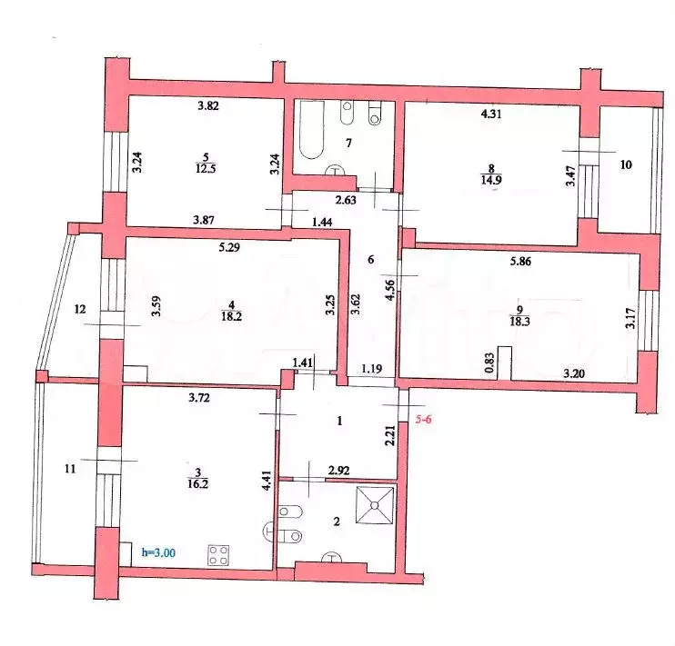 4-к. квартира, 118 м, 2/6 эт. - Фото 0