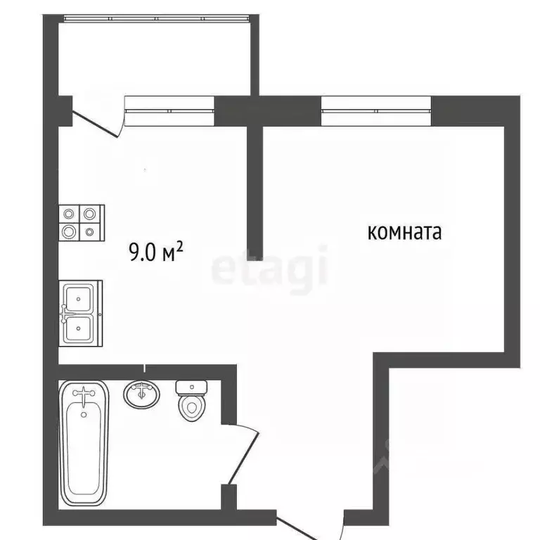1-к кв. Ростовская область, Батайск ул. Половинко, 280/10к2 (37.0 м) - Фото 2
