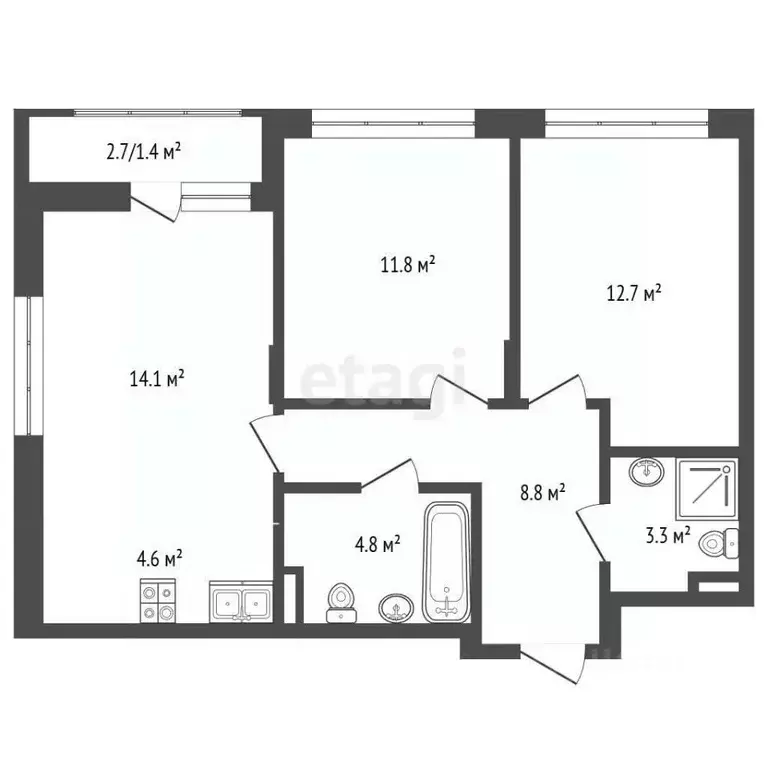 2-к кв. Москва ул. Лобановский Лес, 11 (60.1 м) - Фото 2