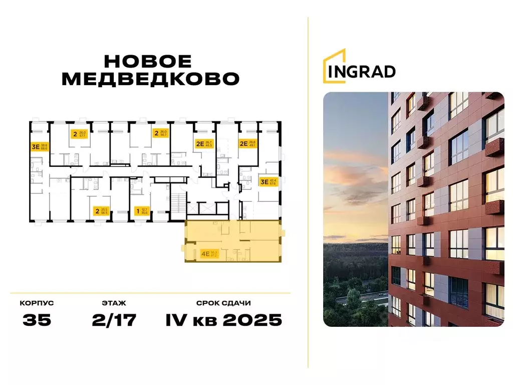 3-к кв. Московская область, Мытищи 17А мкр, Новое Медведково жилой ... - Фото 1