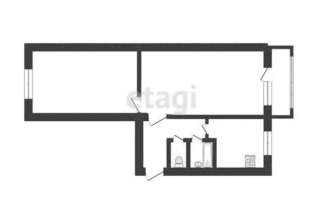 2-комнатная квартира: Тырныауз, улица Мизиева, 18 (47.3 м) - Фото 1
