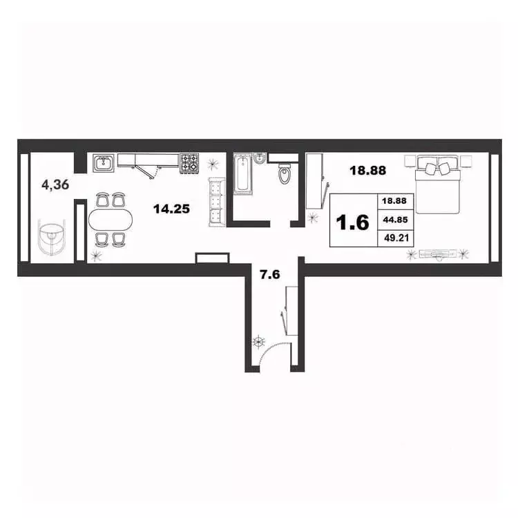 1-к кв. Новгородская область, Великий Новгород ул. Якова Павлова, 17 ... - Фото 1