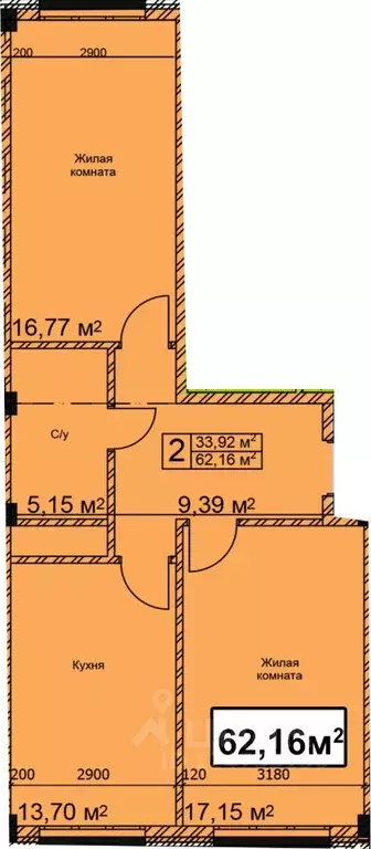 2-к кв. Ставропольский край, Ессентуки ул. Благодатная, 22к2 (62.16 м) - Фото 1