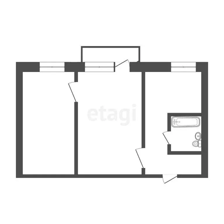 2-комнатная квартира: Улан-Удэ, улица Жердева, 5 (45 м) - Фото 1