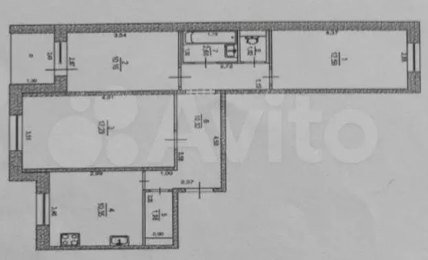 3-к. квартира, 67,8 м, 1/9 эт. - Фото 0