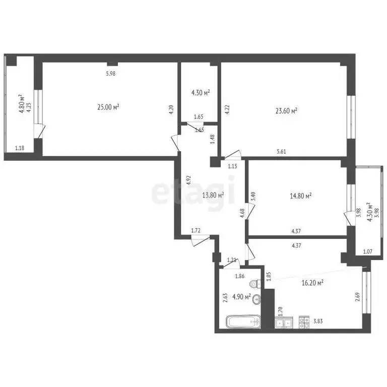 3-комнатная квартира: Новочеркасск, улица Бакунина, 21 (111.7 м) - Фото 0