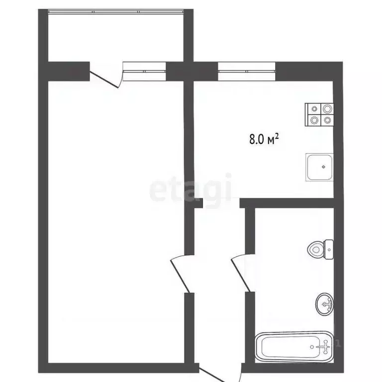1-к кв. Ямало-Ненецкий АО, Муравленко ул. Ленина, 131 (34.0 м) - Фото 2