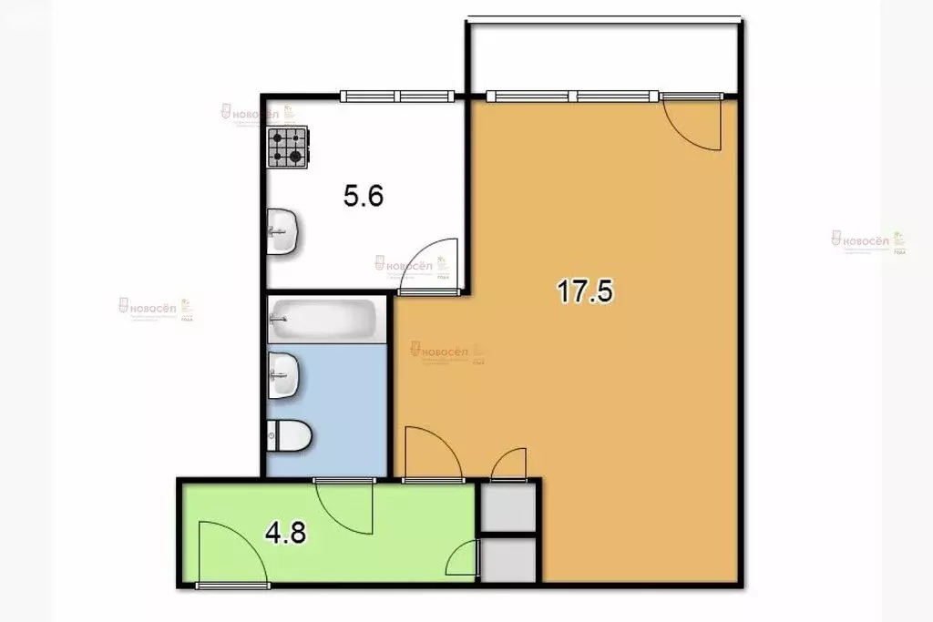 1-комнатная квартира: Екатеринбург, Расточная улица, 35 (31 м) - Фото 1