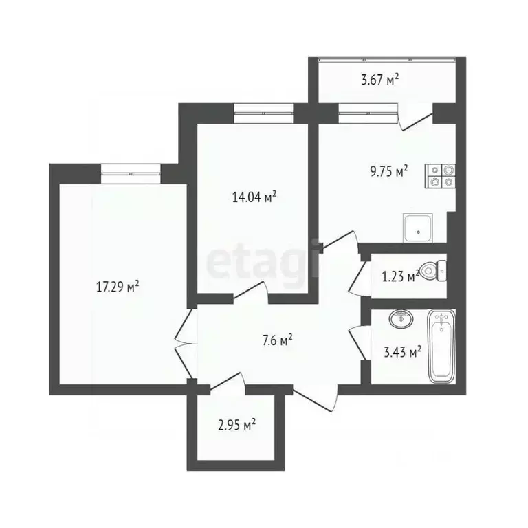 2-к кв. Ямало-Ненецкий АО, Новый Уренгой просп. Губкина, 26 (55.8 м) - Фото 2