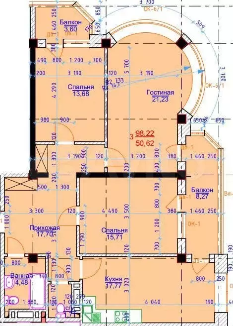3-к. квартира, 110 м, 9/10 эт. - Фото 0