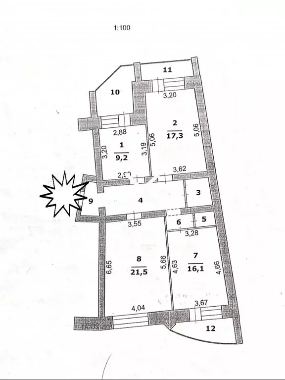 3-к кв. Белгородская область, Белгород ул. Щорса, 56а (80.7 м) - Фото 1