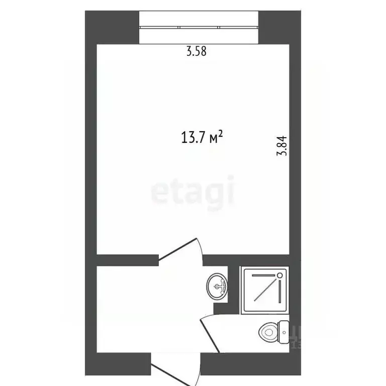 Студия Тюменская область, Тюмень ул. Парфенова, 20А (11.8 м) - Фото 1