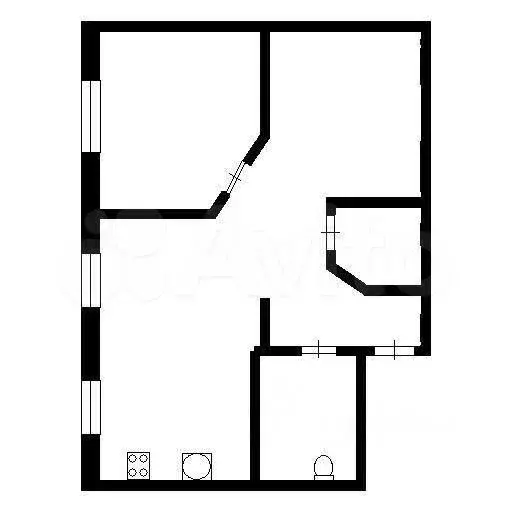 2-к. квартира, 42 м, 1/5 эт. - Фото 0