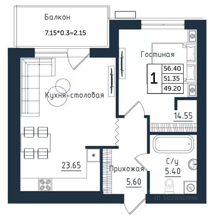 2-к кв. Калининградская область, Янтарный пгт Янтарные Сезоны жилой ... - Фото 1