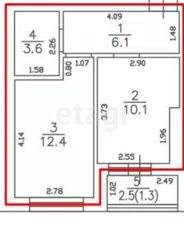 1-к кв. Калининградская область, Пионерский ул. Гептнера, 19 (32.2 м) - Фото 2