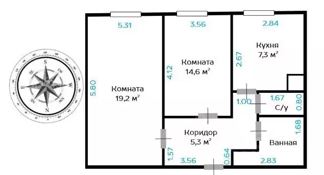 2-к кв. Москва Щербаковская ул., 35 (55.5 м) - Фото 2