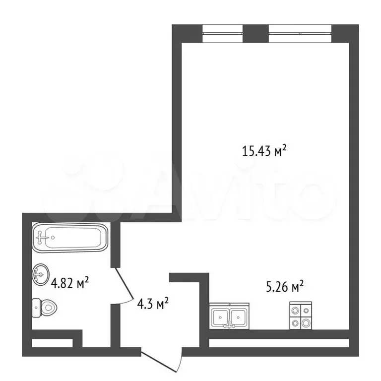 Квартира-студия, 29,7 м, 5/11 эт. - Фото 0