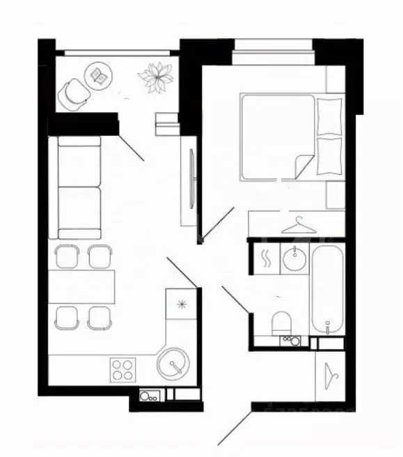 2-к кв. Липецкая область, Липецк просп. Победы, 99 (37.64 м) - Фото 2