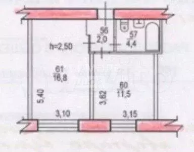 1-к. квартира, 34,7 м, 7/9 эт. - Фото 0