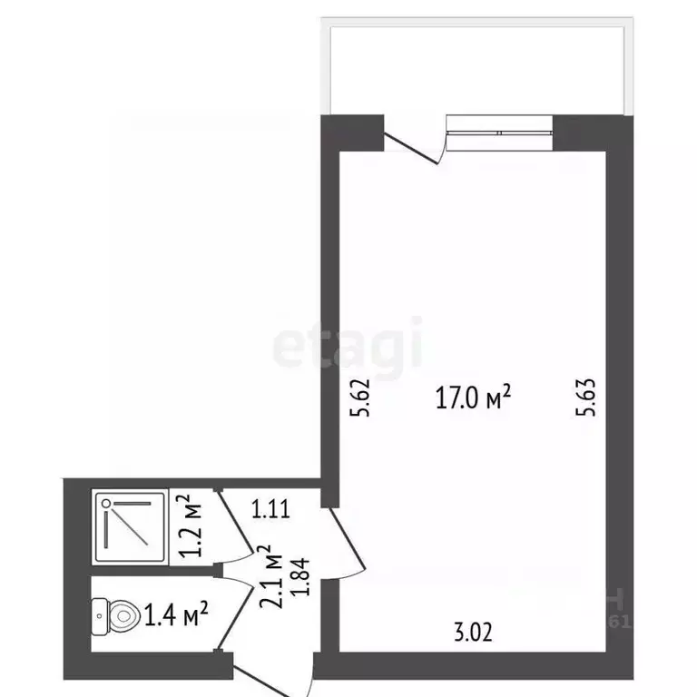 Студия Краснодарский край, Анапа Крымская ул., 218 (19.4 м) - Фото 1