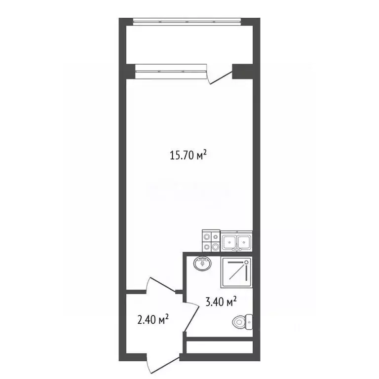 Студия Санкт-Петербург Планерная ул., 99 (21.6 м) - Фото 2